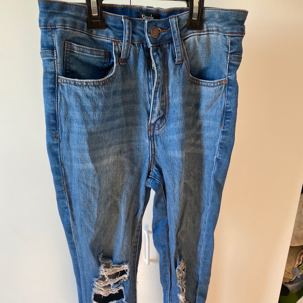 high waisted ripped jeans